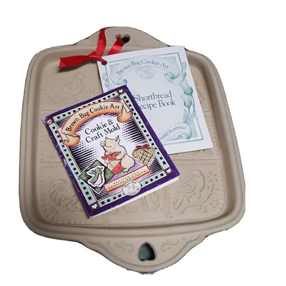 Brown Bag Cookie Art Vtg 1992 Cookie Mold Bird Cow Rabbit Squirrel Ducks Sheep